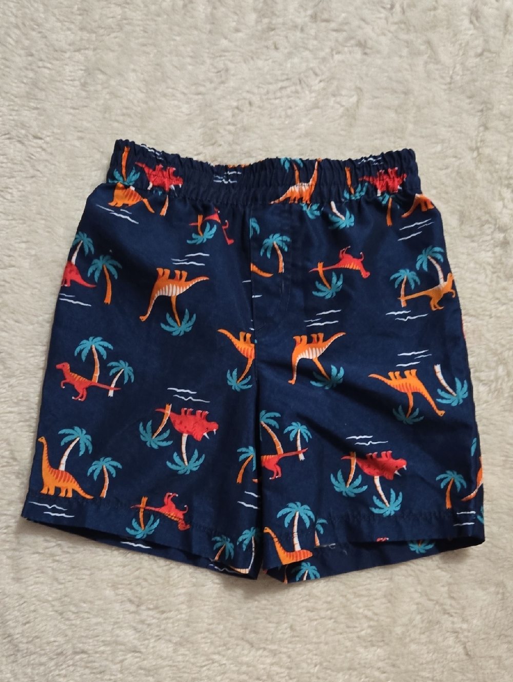 wonder nation Navy Dinosaur & Palm Print Kids Shorts